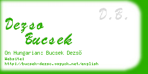 dezso bucsek business card