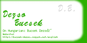 dezso bucsek business card